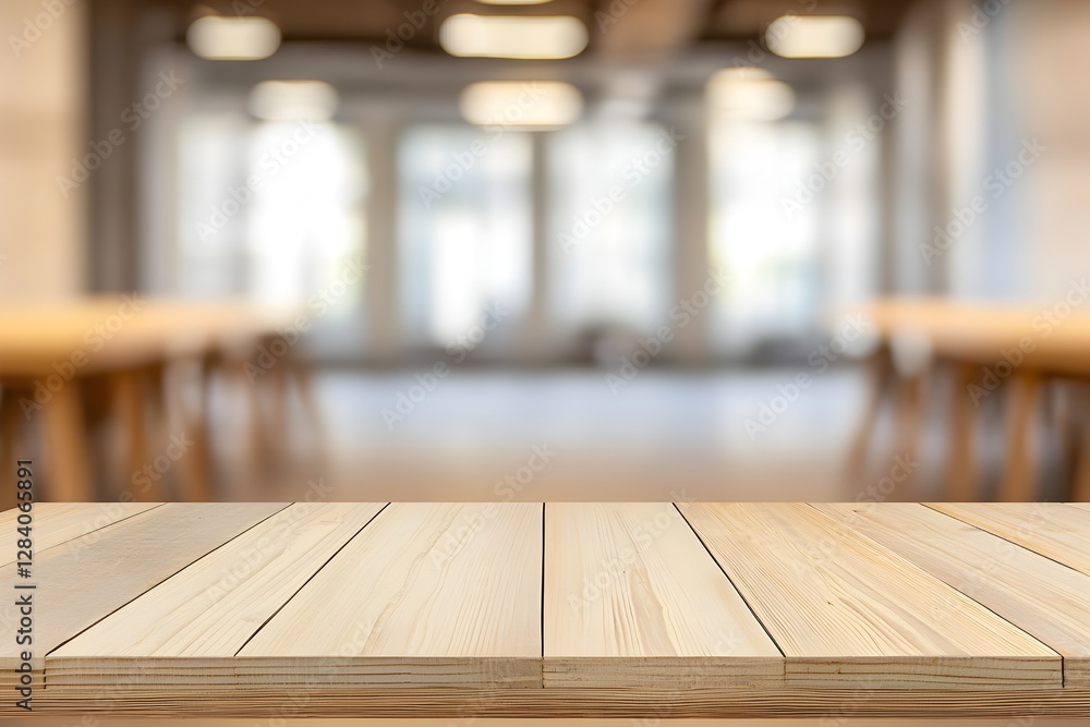 Poster sleek and minimalist co working space with blurred background for product display