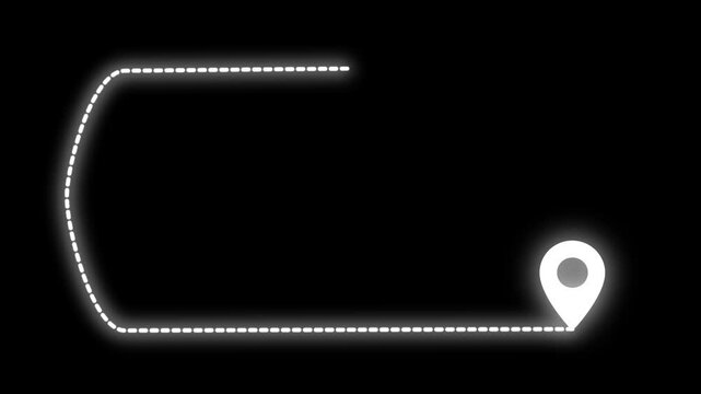 Animation of GPS icons map. On a transparent background. Alpha channel .