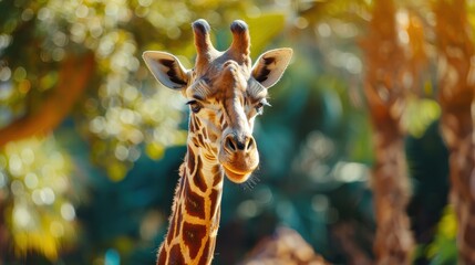 Obraz premium Blurred zoo background capturing animals and colors blending in a natural setting.