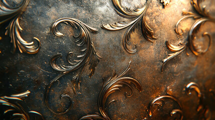 Elegant vintage art nouveau design with intricate golden patterns