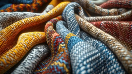 Colorful and Textured Knit Fabric Background for Cozy and Warm Interior Decor Ideas