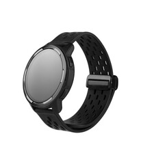 Black smart watch isolated on white background