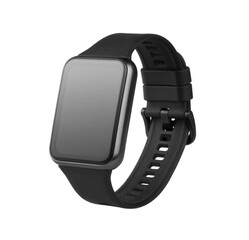 Black smart watch isolated on white background