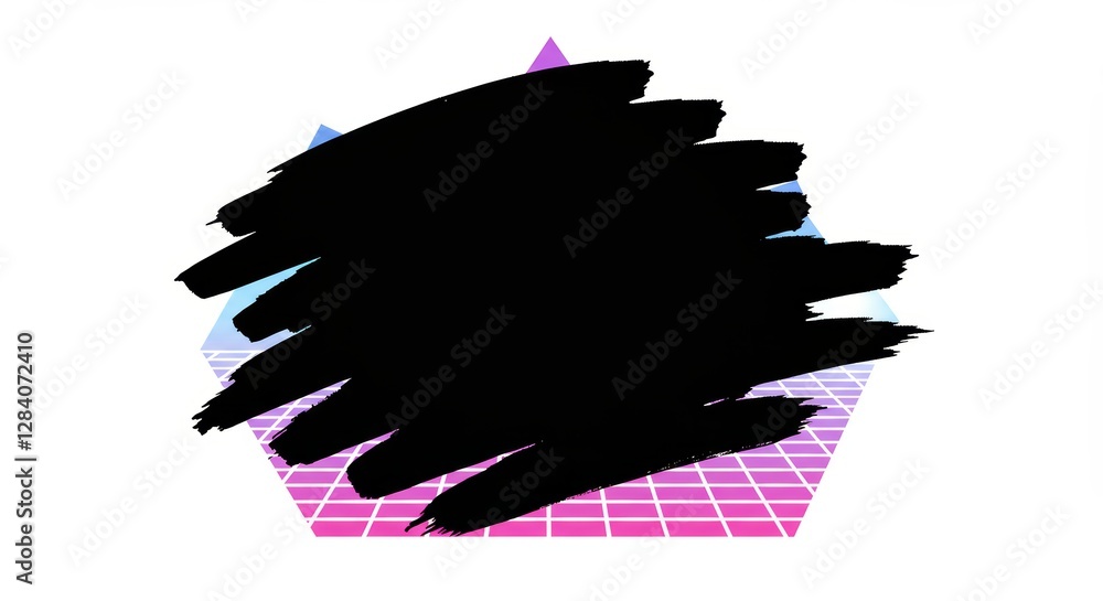 Wall mural retro style background with hexagon grid and triangle pattern, ideal for abstract presentation and d