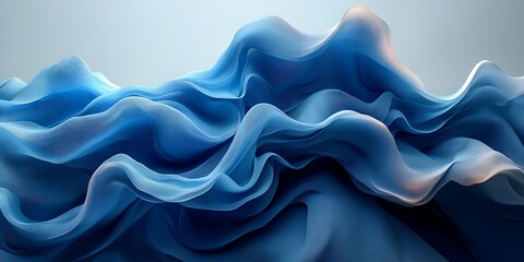 Obraz premium Abstract Blue Flowing Fabric (6)