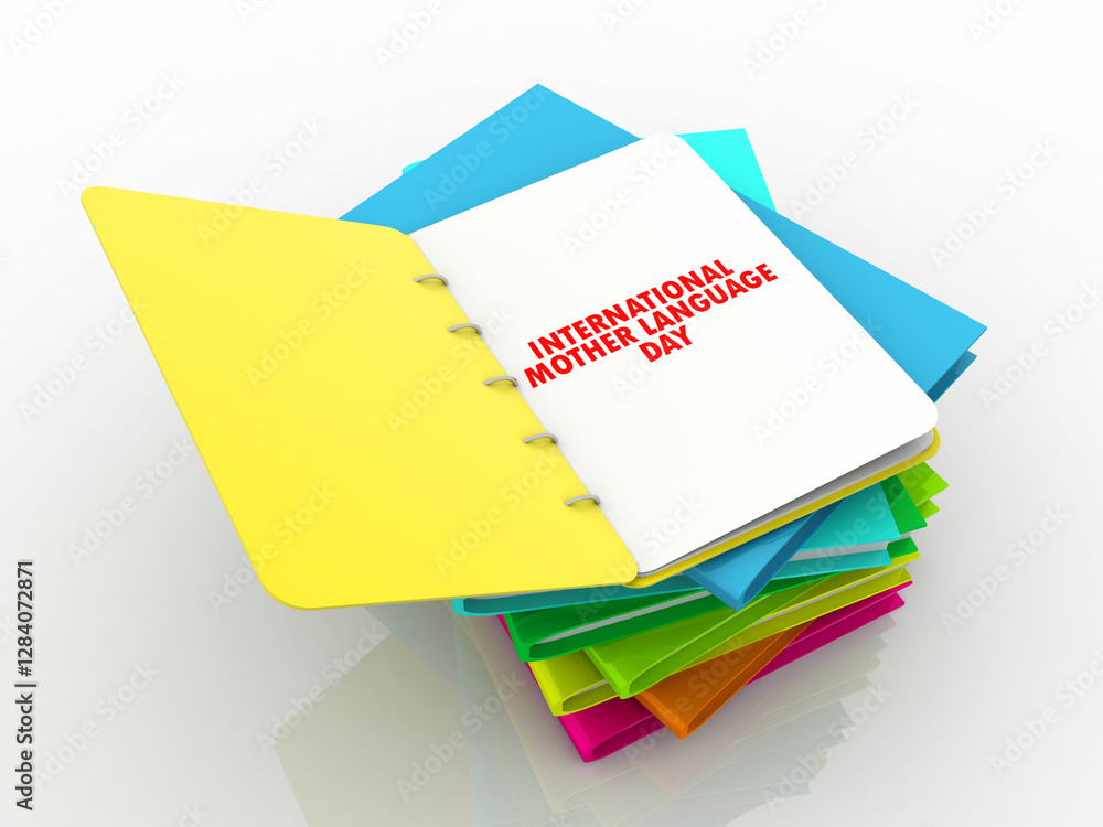 Poster 3d rendering folder with documents