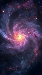 Fototapeta premium Galactic Swirl Pattern on a Cylindrical Object Showcasing Vibrant Colors and Starlit Background