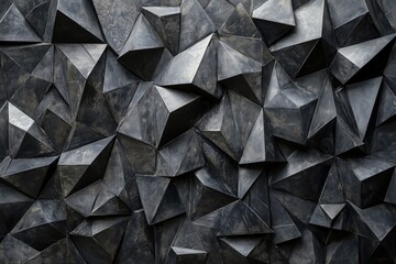 Geometric Black Triangular Shapes Creating a Textured Surface in Modern Design
