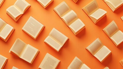 Open Book Pattern on Orange Surface