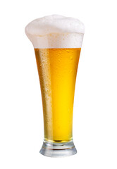 glass of beer isolated on transparent background