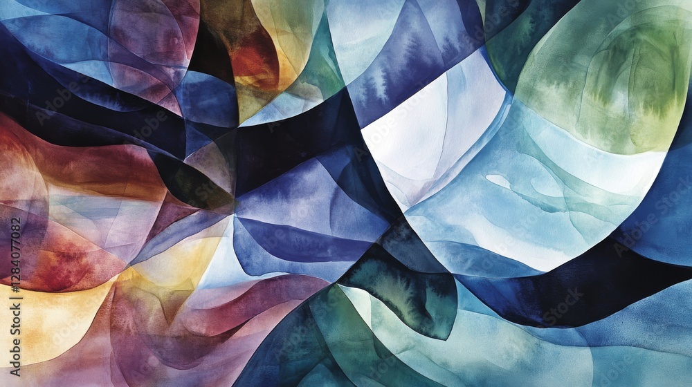 Aufkleber watercolor shapes create a unique and flowing pattern that never ends.