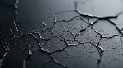 Fototapeta premium Cracked dark surface texture; abstract background