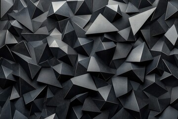 Fototapeta premium Geometric Black Triangular Shapes Creating a Textured Surface in Modern Design