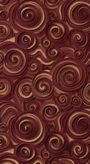 Dark Cherry Almond Beige Swirls wallpaper Papercraft Expressionism art