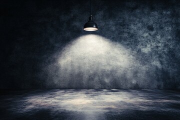 Dark moody spotlight illuminating an empty textured space.