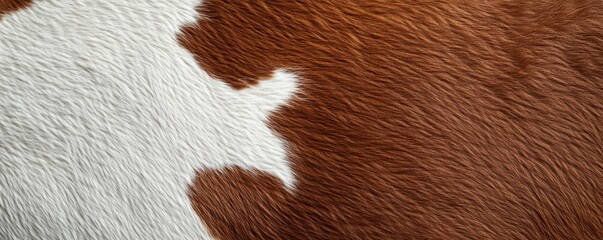 Close-up of brown and white cowhide texture
