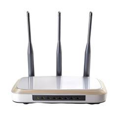 WiFi router with antennas isolated on transparent background  

