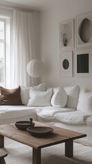 Cozy Living Room With Minimalist Decor and Natural Light in a Serene Setting