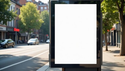 Blank Billboard Mockup on City Street Perfect for Outdoor Advertisements and Urban Marketing Campaigns with Mockup Template and Presentation Opportunities for Retail and Commercial Businesses and