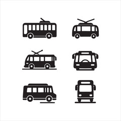 transportation icons set bus
