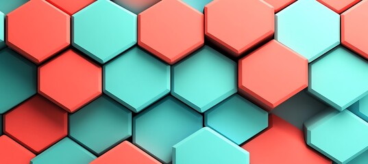 A background with hex shapes in different colours