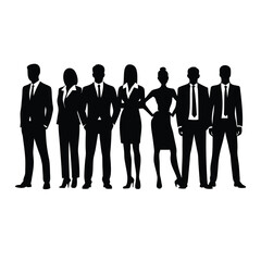 a group of business people standing silhouette vector