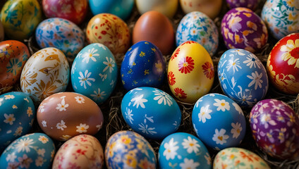 easter eggs in a basket