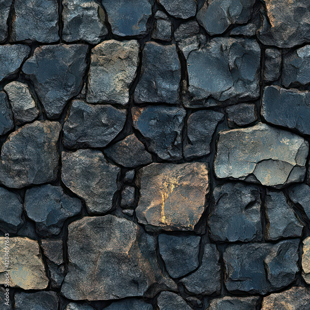 Poster dark stone wall texture, seamless pattern, outdoor background . seamless pattern. repeating pattern.