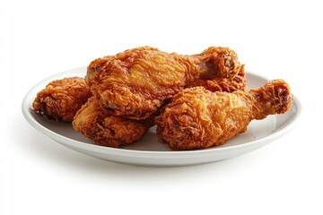 Deliciously Fried Chicken Drumsticks Served On a White Ceramic Plate