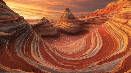 a geological layer formed for millions of years forming a beautiful abstract canyon scene