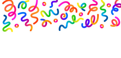 Celebration Background with Colorful Confetti. Abstract Vector Pattern Design. Festive Gradient Ribbons for Birthdays, Carnivals, Anniversaries and Other Party Events