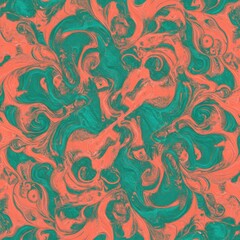 Teal Coral Animals wallpaper Organic Surreal art