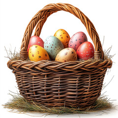 easter eggs in a basket