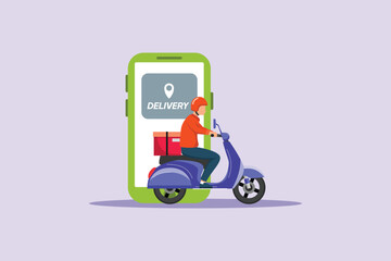 Delivery service concept.. Colored flat vector illustration isolated