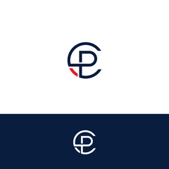Obraz premium Minimal Creative Initial Based CP, PC logo. Letter CP, PC creative elegant Monogram with black color