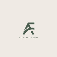 Minimal Creative Initial Based FA, AF logo. Letter FA, AF creative elegant Monogram with black color