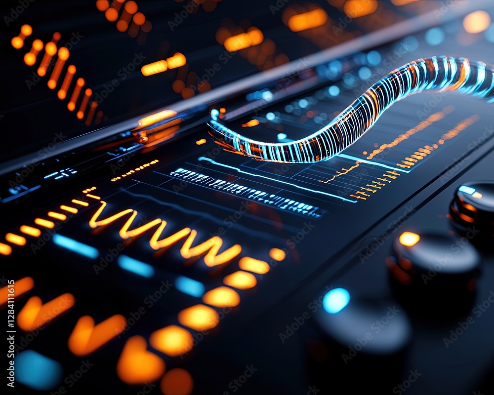 Poster medical diagnostic interface visualization, futuristic medical diagnostic interface with vibrant vis