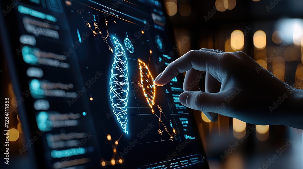 Poster medical diagnostic interface visualization, advanced medical diagnostic interface with visualization
