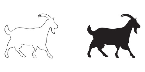 Goat Silhouette - Modern Livestock Art - High-Quality Goat Design - Goat Vector - Goat Icon
