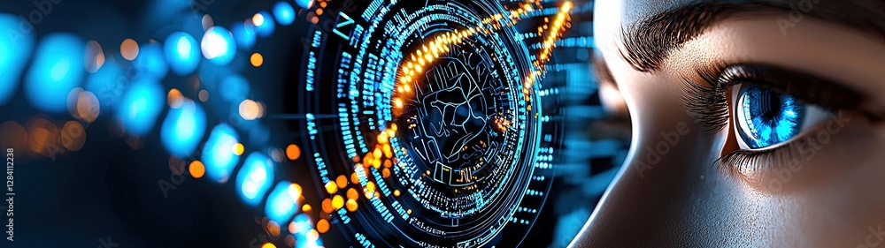 Poster medical diagnostic interface visualization, futuristic medical diagnostic interface with advanced vi