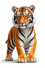 Obraz premium Tiger on white background. Wild animal concept