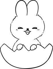 Rabbit with Easter egg Outline Coloring