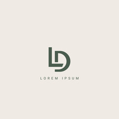 Minimal Creative Initial Based LD, DL logo. Letter LD, DL creative elegant Monogram with black color