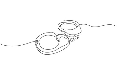 Obraz premium One Line Drawing of Open Handcuffs, Clean Design Representing Justice and Security, Handcuffs in one continuous line drawing. Symbol of police justice and jail prison concepr in simple linear style.