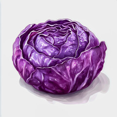Obraz premium red cabbage isolated on white background