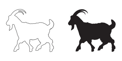 Goat Silhouette - Perfect for Graphic Design - Clean Goat Art - Goat Vector - Goat Icon
