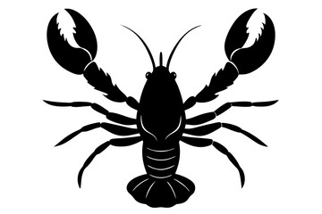 Lobster vector silhouette on white background