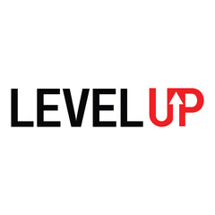 Obraz premium initial level up logo vector, Modern Level Up Typography Logo design inspiration, Level Up Logo Vector and Business