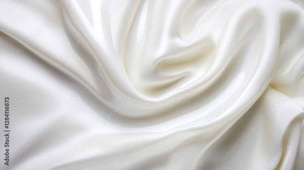 Poster silky smooth white fabric elegantly draped creating a beautiful flowing texture that captures light 