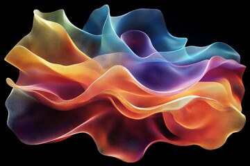 Fototapeta premium Colorful abstract wave design showcasing vibrant hues and intricate textures in a dark background setting